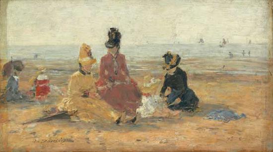Eugene Boudin On the Beach, china oil painting image